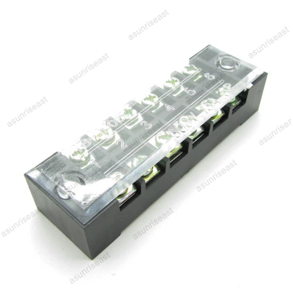 5 × Barrier Terminal Block 15A 600V 6 Pole Position Way TB-1506L for 22-15AWG - Image 2 of 4
