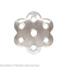 10x 925 sterling silver 7mm Round Flower Bead Caps with 0.8mm Hole