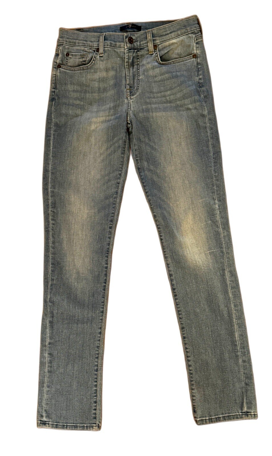 7 For All Mankind Roxanne Ankle  Women's 28 Stretch Denim Jeans Distressed Blue