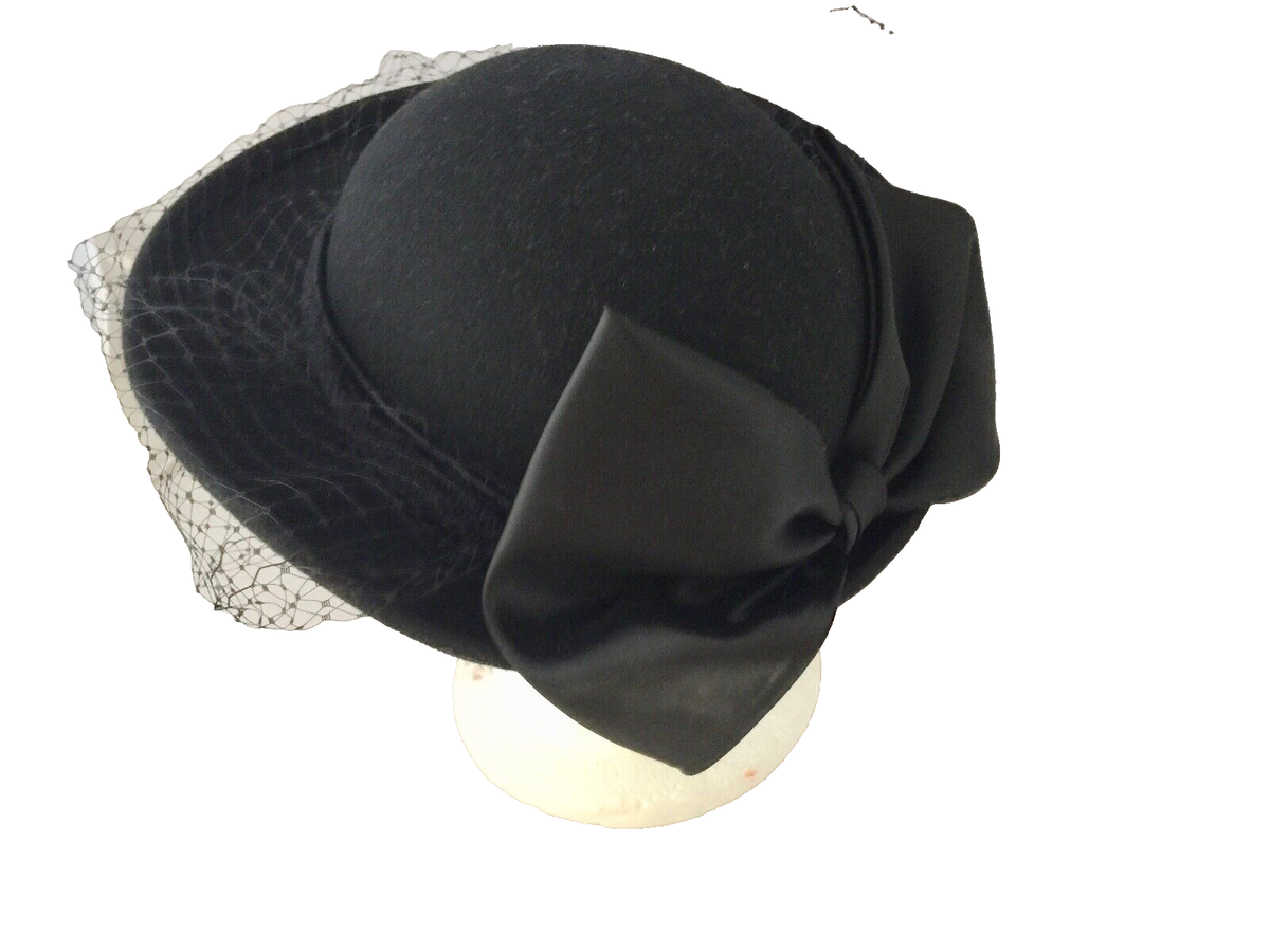 Betmar Black Sheer Polka Dot Hat with Bow Betmar Valentina Derby Hat| Roxann main image 2
