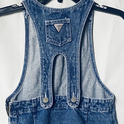 Guess Denim Jean Jumper Overall Dress Girl's Size 7 Vintage USA - Picture 4 of 9