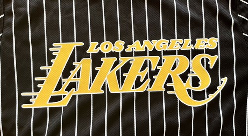 LeBron James #6 Los Angeles Lakers NBA Black Striped Jersey T-Shirt, Youth 14-15 - 第 2/8 張圖片