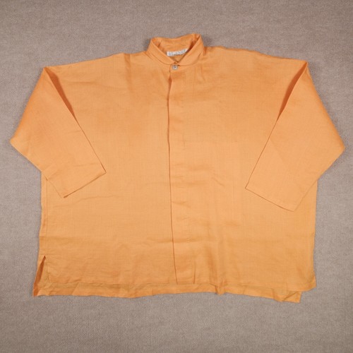 Camicia Planet by Lauren G lino taglia unica firmata tunica Lagenlook Peterpan Colla - Foto 1 di 22