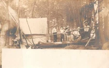 RPPC TENT ENCAMPMENT CANOE YOUNG MEN REAL PHOTO POSTCARD (c. 1905)