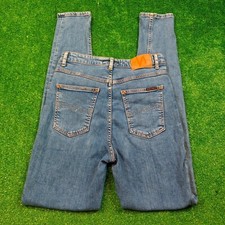 Nudie Jeans donna 31x32 skinny highstop tilde blu sole zip fly denim casual