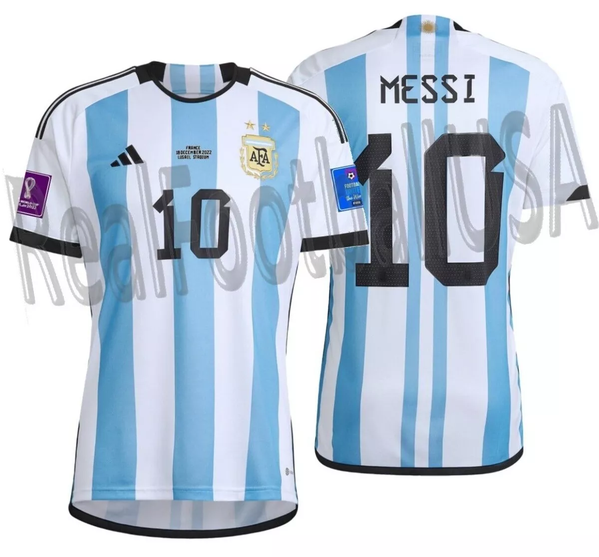 Men's Messi x Adidas White Name & Number T-Shirt Size: Medium