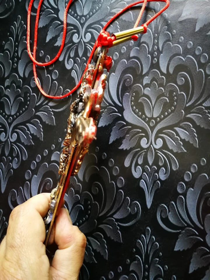 Cruz Rosacruz Crux Collar Colgante Amuleto Mágico Chamán Tambores Llave Chamánica Foto 3 de 4