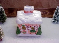 Vintage Christmas House Village Tealight Candle Holder Candle 5" Tall New Candle