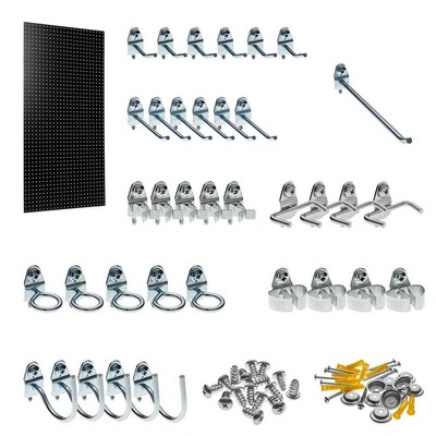 Triton Products Pegboards 1-Pack Black High-Density Fiberboard Kit W/ 36 Hooks