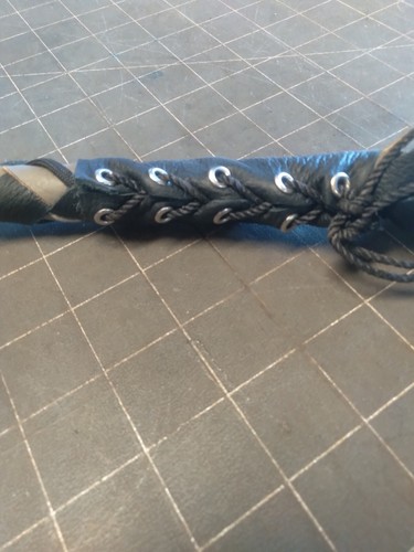 biker whip getback motorcycle whip BLACK & GREY WITH BLACK STRIP !!!! BY Stitch - Picture 3 of 3