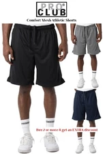 Pro Club Men's Comfort Lightweight Polyester Mesh Athletic High Quality Shorts