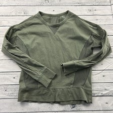 Athleta Crewneck Pullover Sweatshirt Top Women's Small Army Green