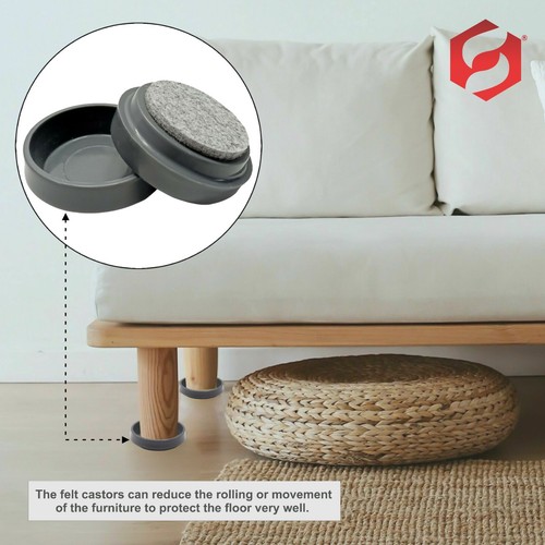 8 Gummibasis Rollenbecher rutschfestes Holzbodensofa Anti-Vibration Fußpolster UK - Bild 15 von 32