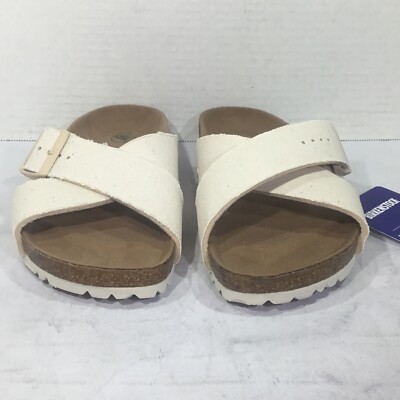 BIRKENSTOCK 23㎝ Birkenstock Women's Size 7 Narrow Siena II Rivet Logo Eggshell