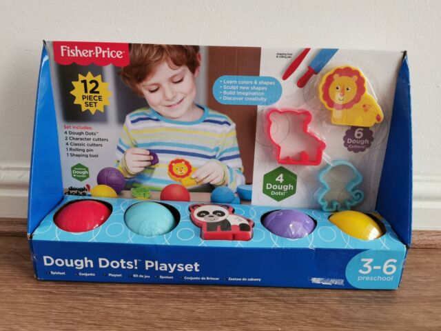Fisher-Price Dough Dots! 12 Piece Play Set Molding Clay New