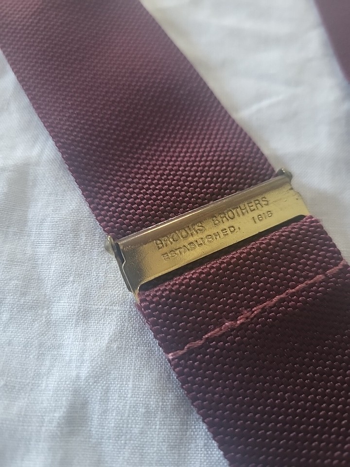 Brooks Brothers Solid Dark Burgundy Adjustable Braces Suspenders eBay