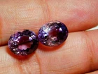 10.5 Ct Pair Of Micro faceted Ovals Natural Brazilian Amethyst Gemstones 10X13MM