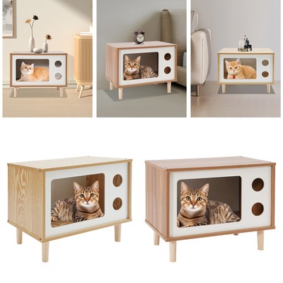 Cat House Cat Bed Indoor TV-Shaped Cat Shelter Floorstanding Load 75kg/165.35lbs
