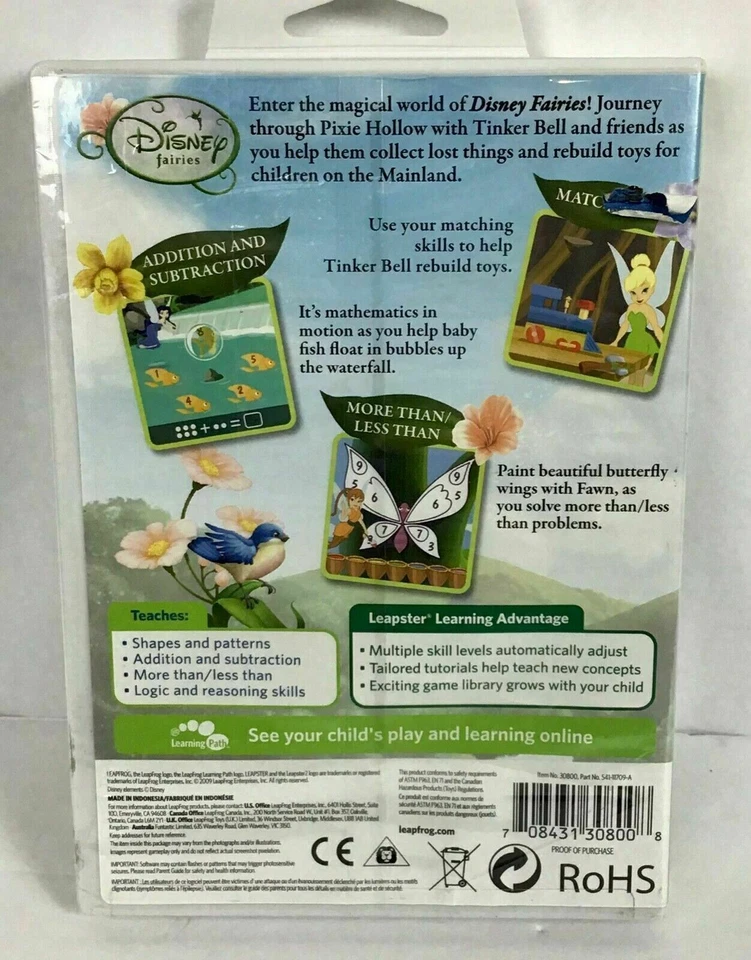 Leapster Learning Game Tinkerbell Disney Fairies / Matching Addition Paint Art - Image 2 of 2