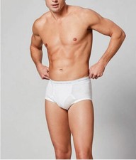 ROUNDTREE  YORKE 3 Pack Pair White Premium Full Cut Briefs Underwear Size 56