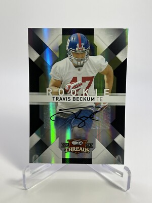 Travis Beckum Giants 2009 Donruss Threads Football Rookie RC Auto /249 #196