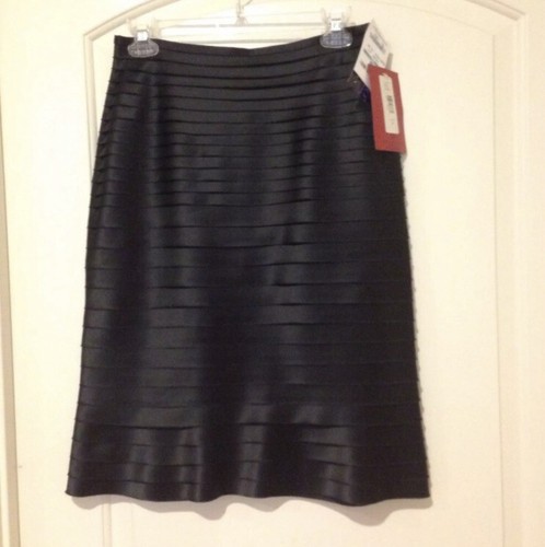 JS Collections Black Satin Tiered Skirt NWT - Picture 2 of 6