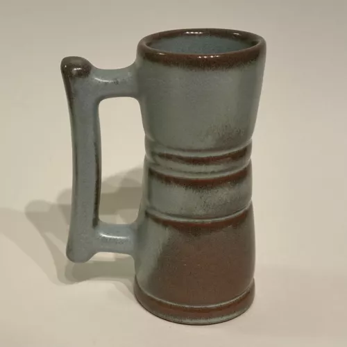 Set of 5 Frankoma Pottery Lazybones Prairie Green Handled Tumbler Mugs 26DC