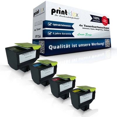 4x Qualitäts Tonerkartuschen für Lexmark CX410de Color Farb Set - Laser Serie