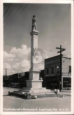 Eastman GA Confederate Monument Georgia Cline RPPC Photo Postcard COPY