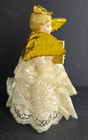 VINTAGE CHRISTMAS ANGEL LACE GOLD FOIL WINGS PORCELAIN FACE HANDS ORNAMENT 5" — photo 2
