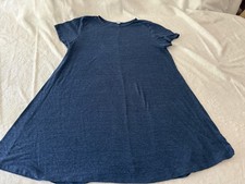 Old Navy Blue Black Heathered Linen Blend Dress XXL