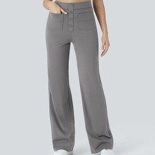 Halara DayStretch High Waisted Pocket Work Pants Size XL Stretch Gray NWT