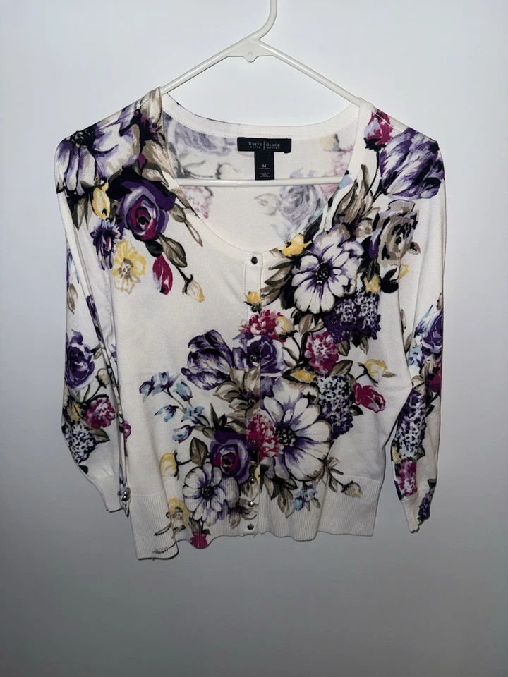 Белый дом черный рынок блузка M цветочный - Изображение 3 из 4