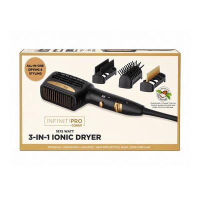 Conair InfinitiPRO 1875W 3-in-1 Ionic Hair Dryer Styler w/ 3 Attachments