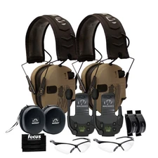 Walker's Razor Slim Electronic Muff (Tan, 2-Pack) Bundle with Accessories