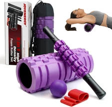 5 in 1 Foam Roller Set, Trigger Point Foam Roller Patented, Massage Roller Stick