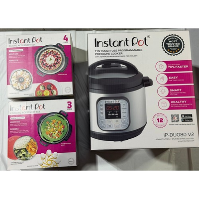 #ad Brand New Instant Pot IP DUO80 V2 8Qt 7 in 1 Pressure Cooker Baking Cooking Sets $111.99