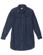 LEE Womens Long Sleeve Denim Dress UK 10 Small Blue Cotton CU07