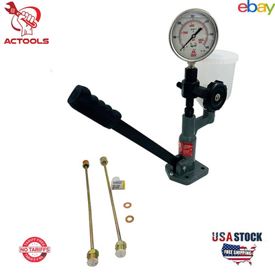 #ad #ad Diesel Injector Nozzle Pop Tester 0 600 BAR Dual Scale 0 8500 PSI Gauge USA $104.15