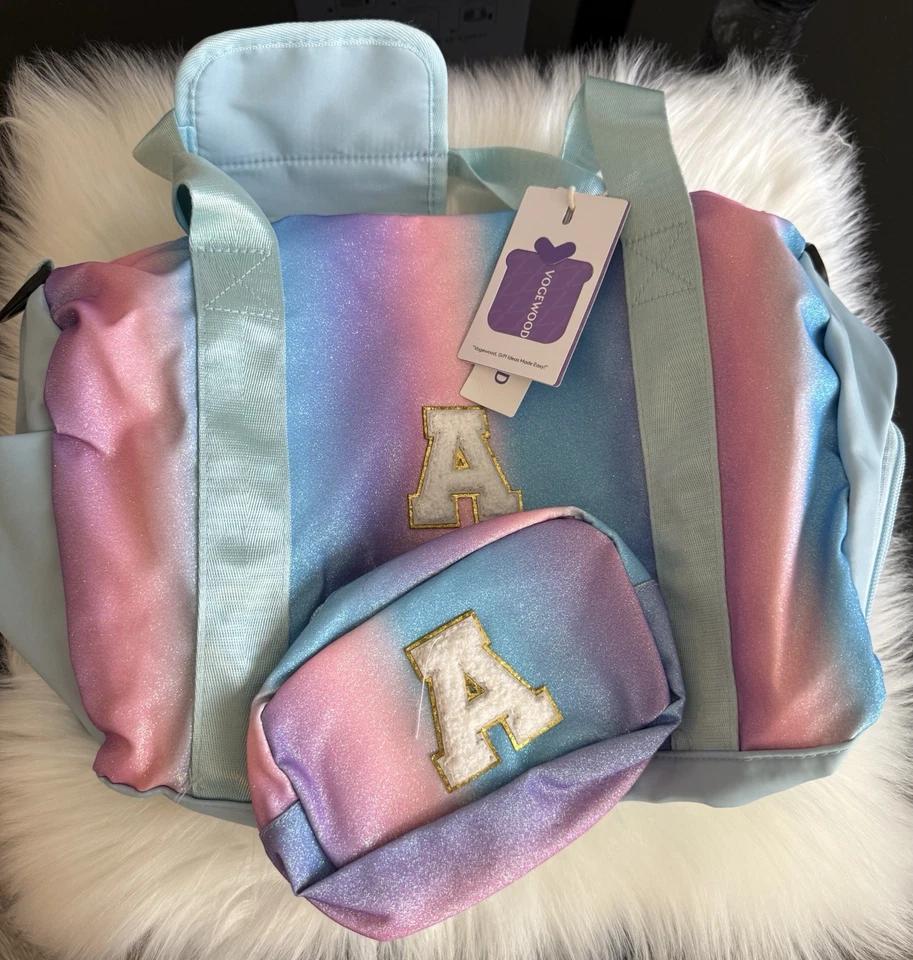 Bolsa de ginástica para meninas para crianças-menina bolsa de ginástica com sapato roxo sólido P - Imagem 2 de 2