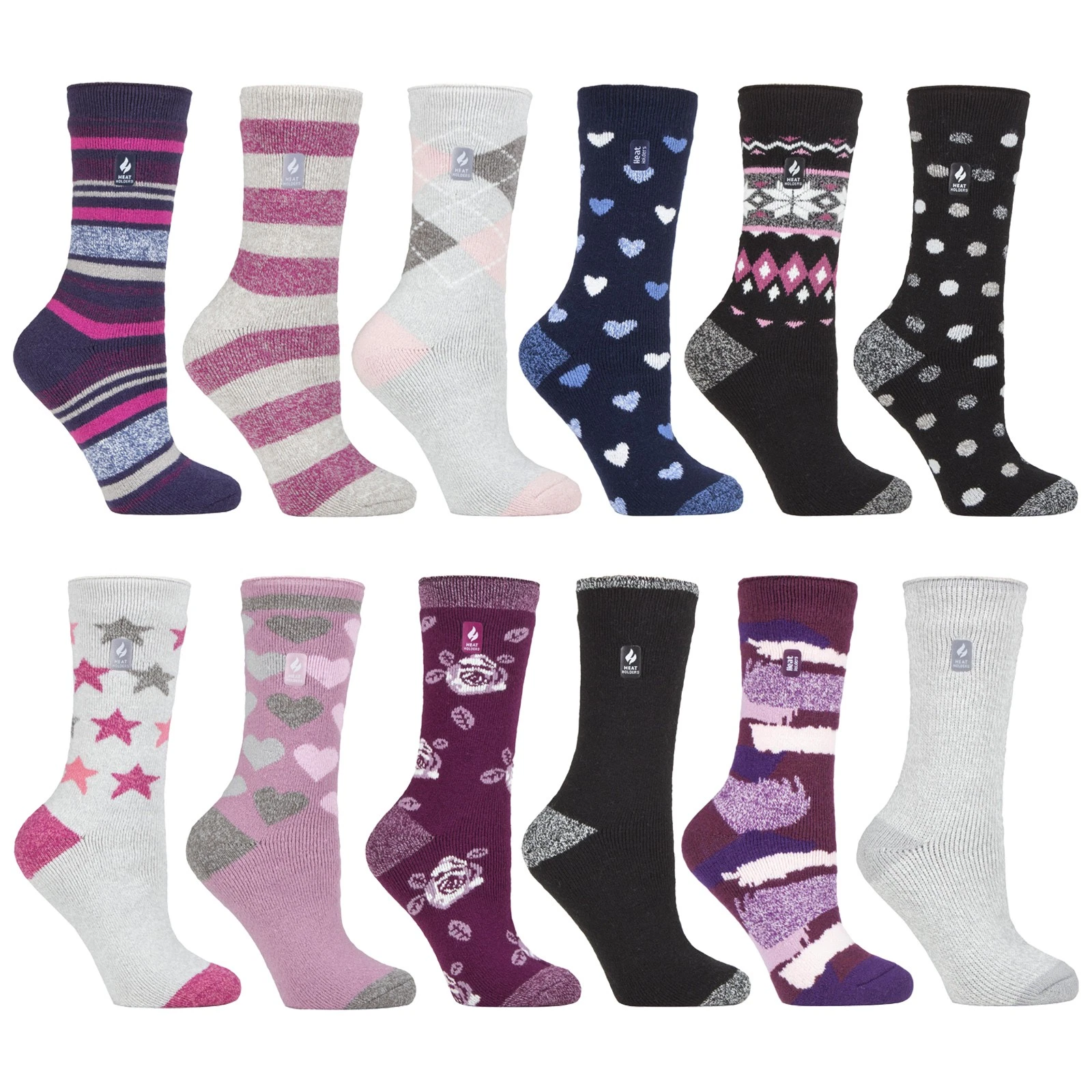 Womens Thermal Socks by Heat Holders Lite , Fluffy Inner Socks for Winter