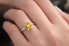 GENUINE 0.75 Cts YELLOW TOPAZ TURTLE RING 10K WHITE GOLD - Free Appraisal - NWT — photo 2