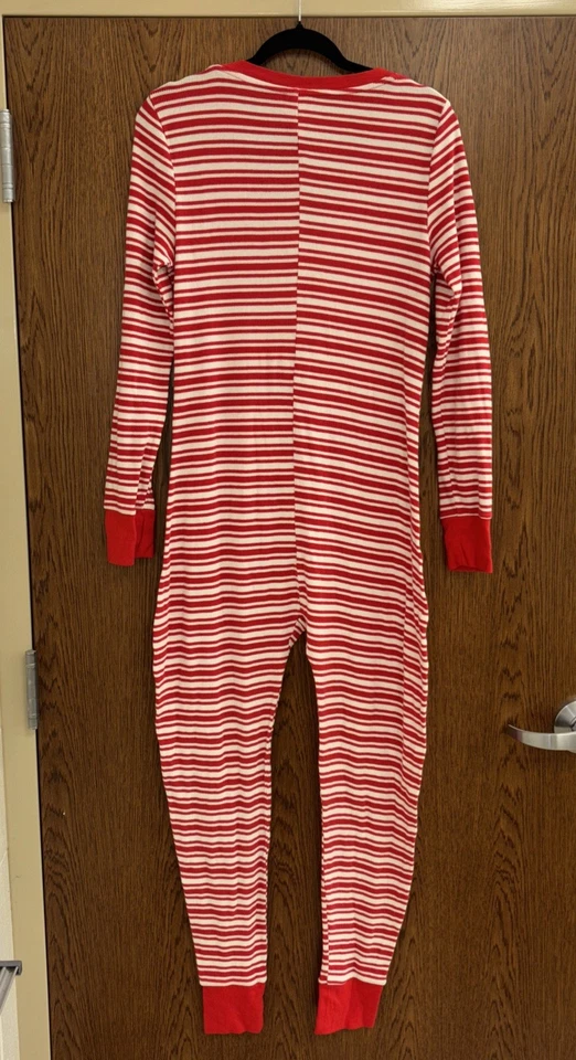 Pijama Victoria’s Secret Rosa L Térmico Una Pc Rojo Blanco Rayas Logo Long Jane Foto 2 de 4