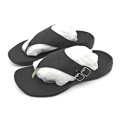 New Kuru Suomi Black Leather Thong Sandals Women's Sz7-11
