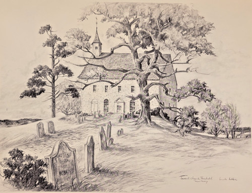 1976 Lucille Hobbie Tennent Church Freehold New Jersey Bicentennial Print