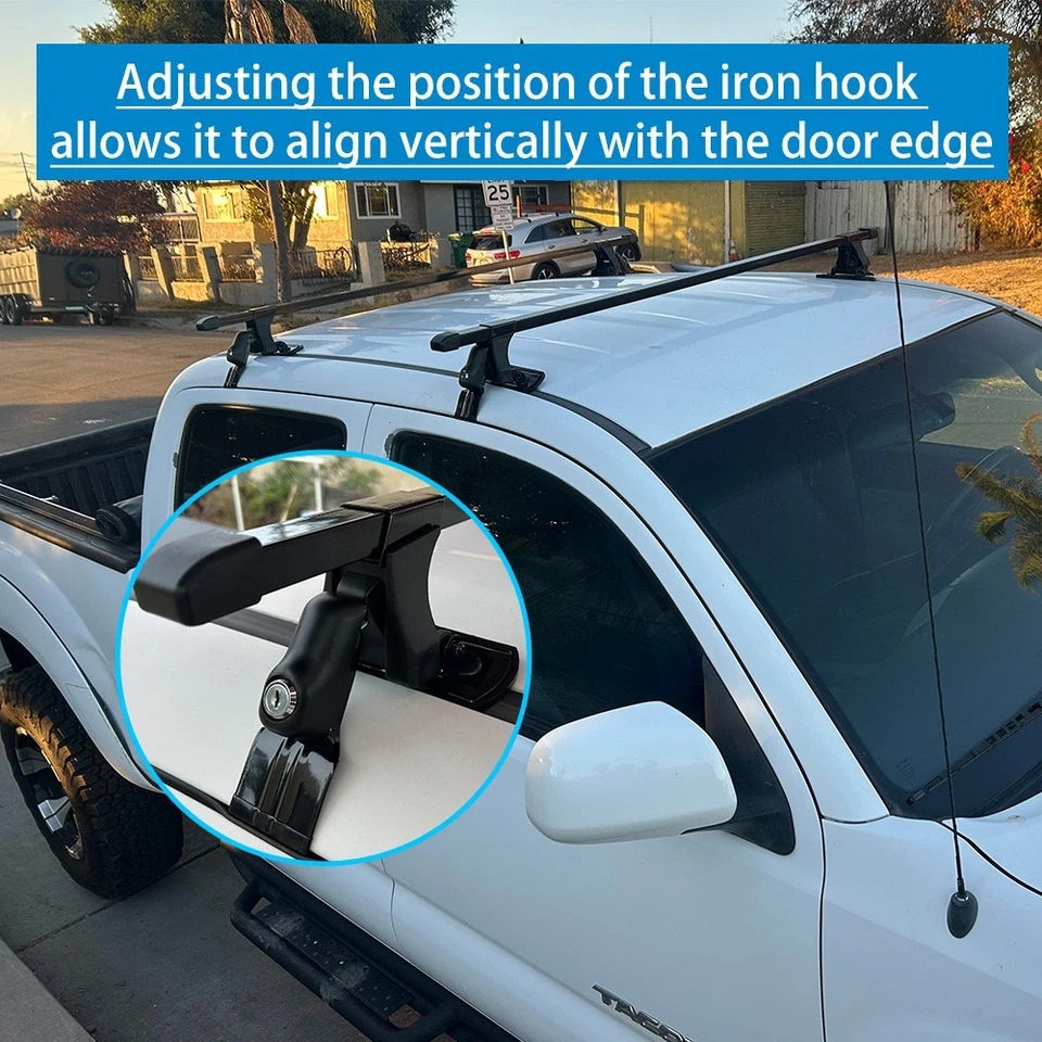 54" For Honda Fit Jazz Bare Roof Rack Cross Bars Luggage Kayak Carrier w/ Lock - Image 3 of 4