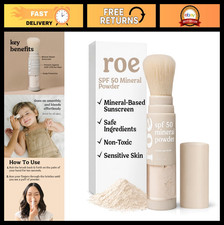 SPF 50 Mineral Powder Sunscreen - Non-Toxic Brush-On for Kids, Adults  Babies -