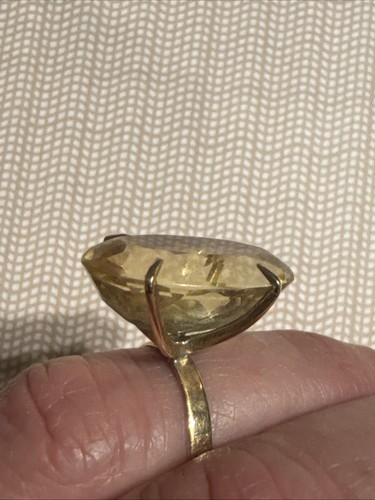 Anello cocktail vintage oro pietra gialla - Foto 4 di 10