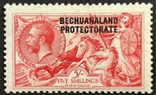 Bechuanaland, King George V w/Seahorses Retouched, 5 Shill, Scott 95, MLH, F-VF