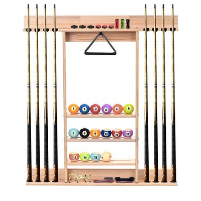 Pool Stick Halter Wandmontage Solid Holz Billardqueue Rack Nur Hält 8 Pool